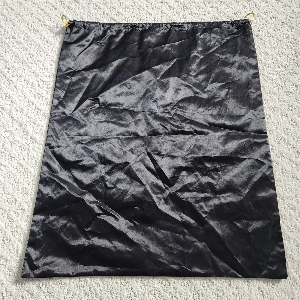 The‎ Cobblers Black Satin Drawstring Dust Bag Gold Logo Shoe Storage 16x19.5